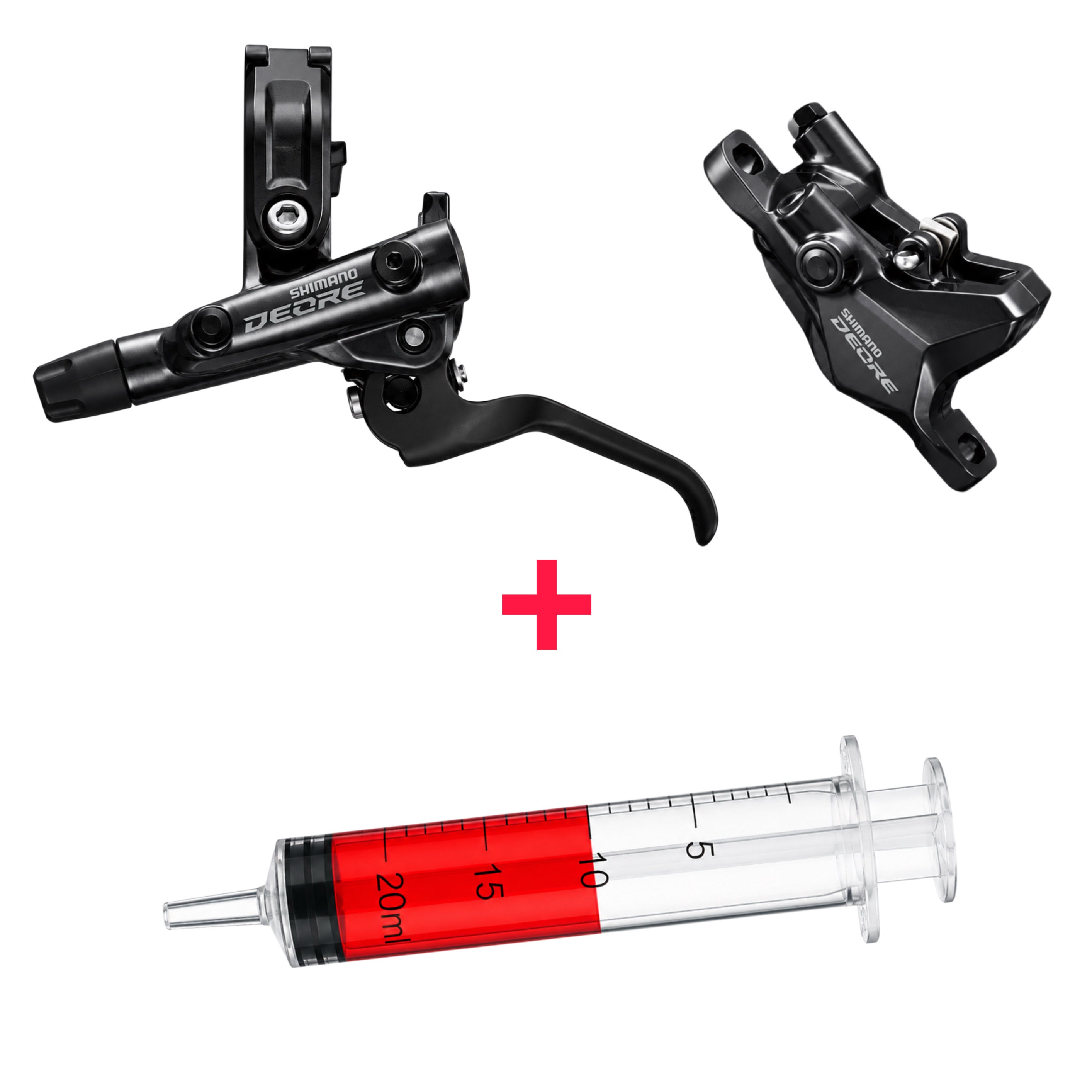 Shimano Deore M6100 Hydraulic Brake Set Pair – Indian Setup + Bleed Syringe