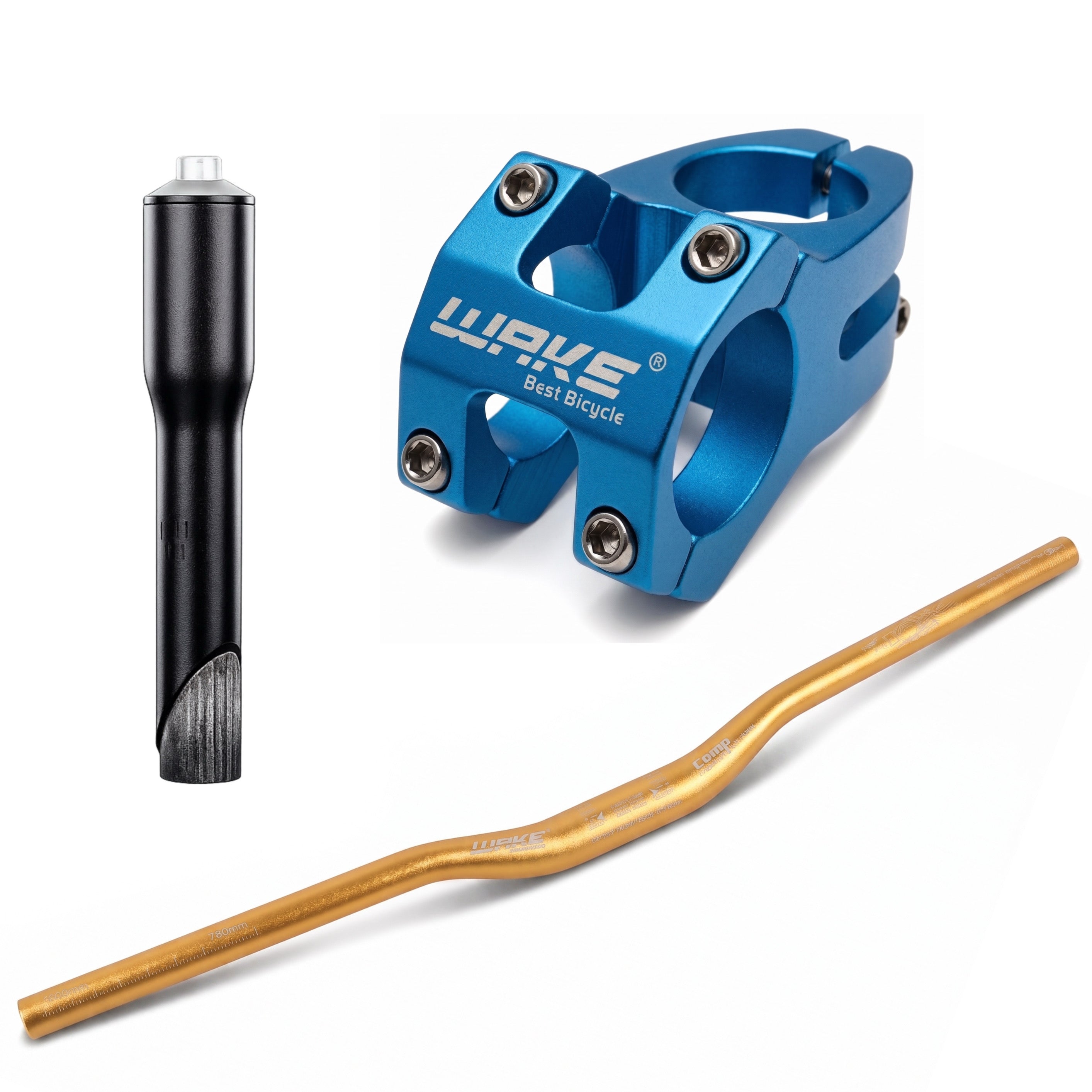 WAKE Handlebar, Stem & Stem Adapter Bundle