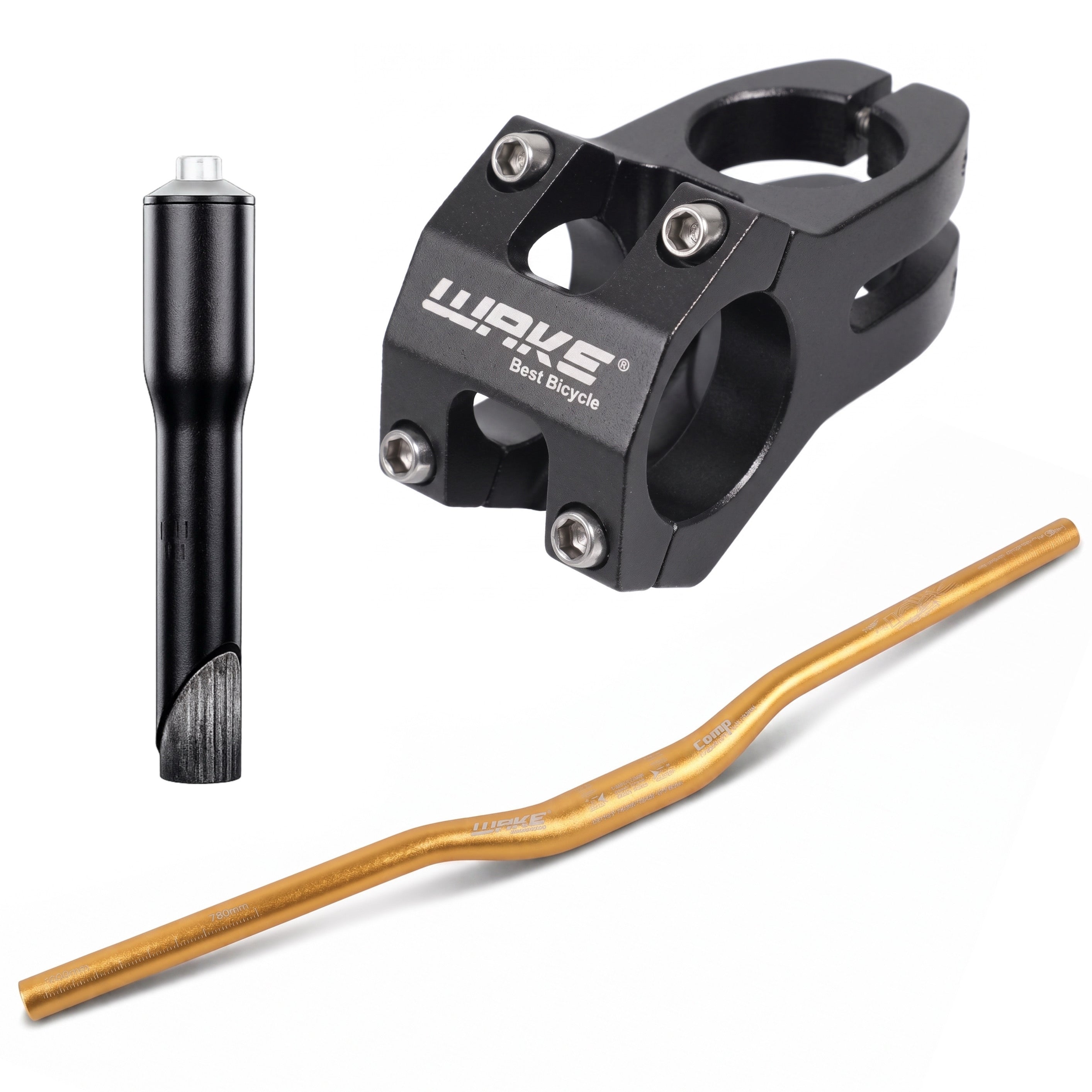 WAKE Handlebar, Stem & Stem Adapter Bundle