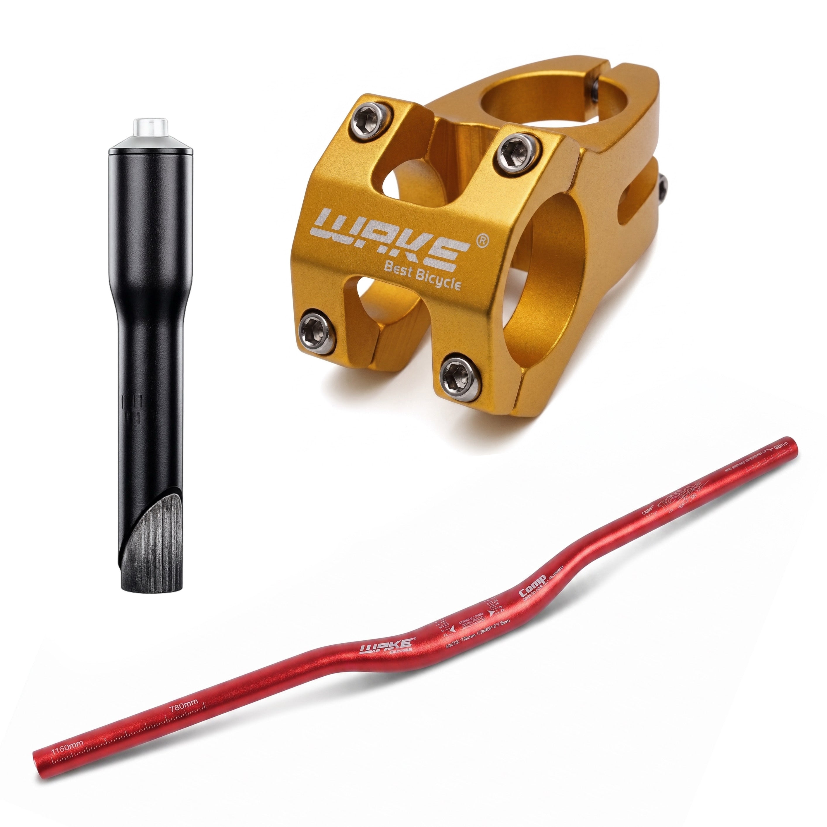 WAKE Handlebar, Stem & Stem Adapter Bundle