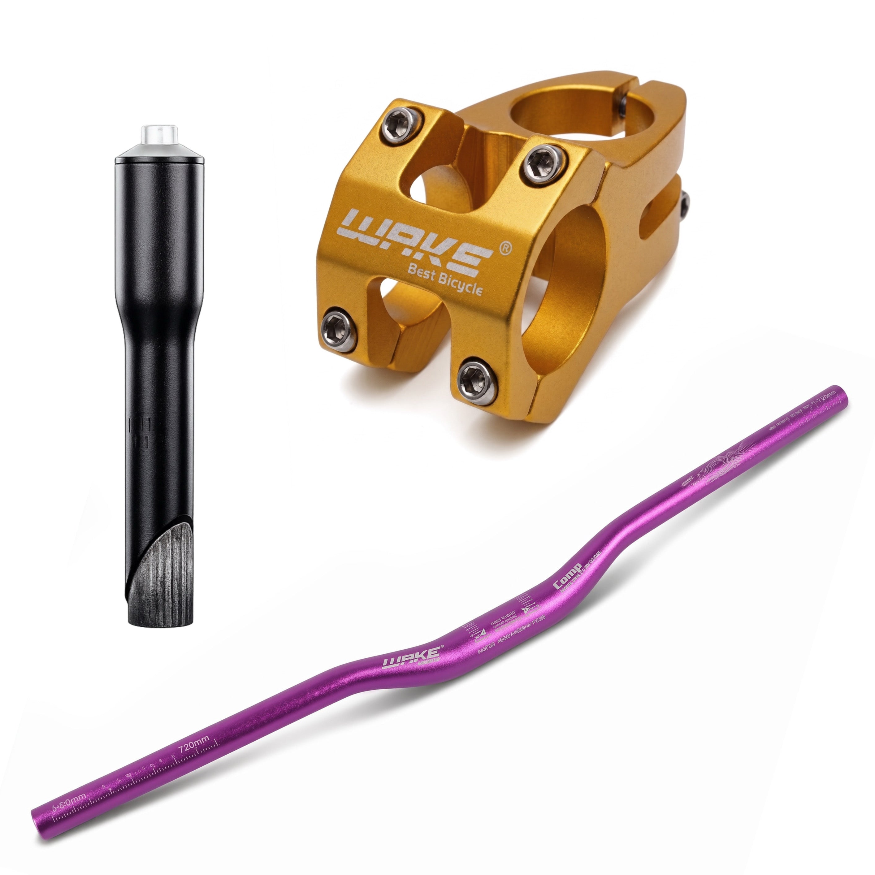 WAKE Handlebar, Stem & Stem Adapter Bundle