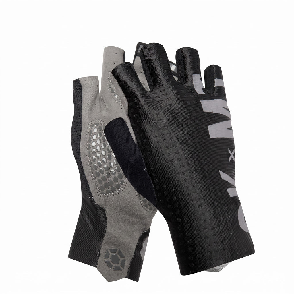 Monton Skull SKMT Half Finger Cycling Gloves – Anti-Slip Breathable MTB & Road Bike Gloves (Black)